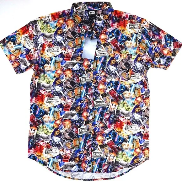 Star Wars Empire Strikes Back 40th Skywalker Saga Collage Camp Shirt SMALL - NEW - Picture 1 of 2